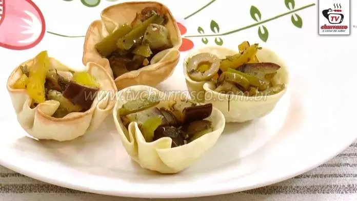 Antepasto de Berinjela na Barquete