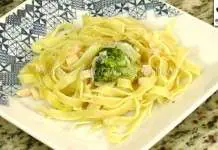Macarrão Fettuccine com Palmito e Brócolis