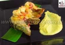 Tainha com Camarão e Purê de Banana