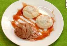 Pudim de Coco com Sorvete de Chocolate