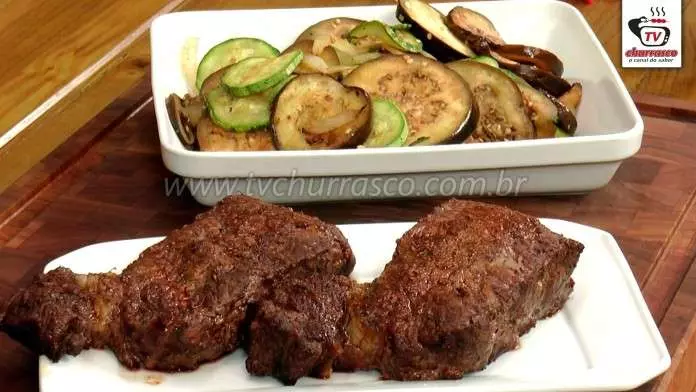 Filé de Costela com Legumes Grelhados
