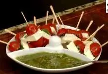 Como Fazer Espetinho Caprese com Molho Pesto