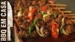 Receita de Espetinho de Carne Marinado (Beef Kebab) - BBQ em Casa