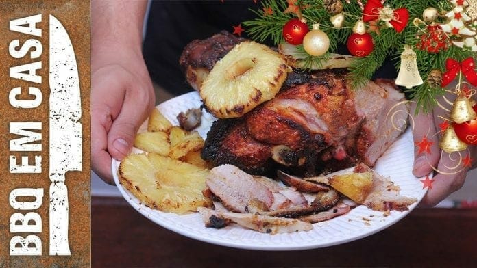 Receita de Pernil de Natal com Abacaxi em Calda - BBQ em Casa