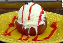 Como Fazer Doce de Maçã na Churrasqueira com Sorvete