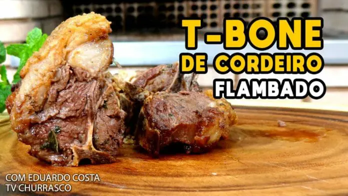 Como Fazer T-Bone de Cordeiro Flambado - Tv Churrasco - Mestres do Churrasco
