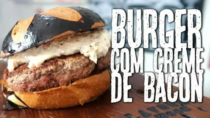 Hambúrguer com Requeijão e Bacon - Burger com Creme de Bacon - Canal Rango