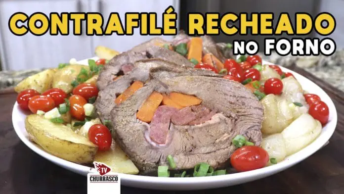 Como Fazer Contrafilé Recheado no Forno - Tv Churrasco-SITE